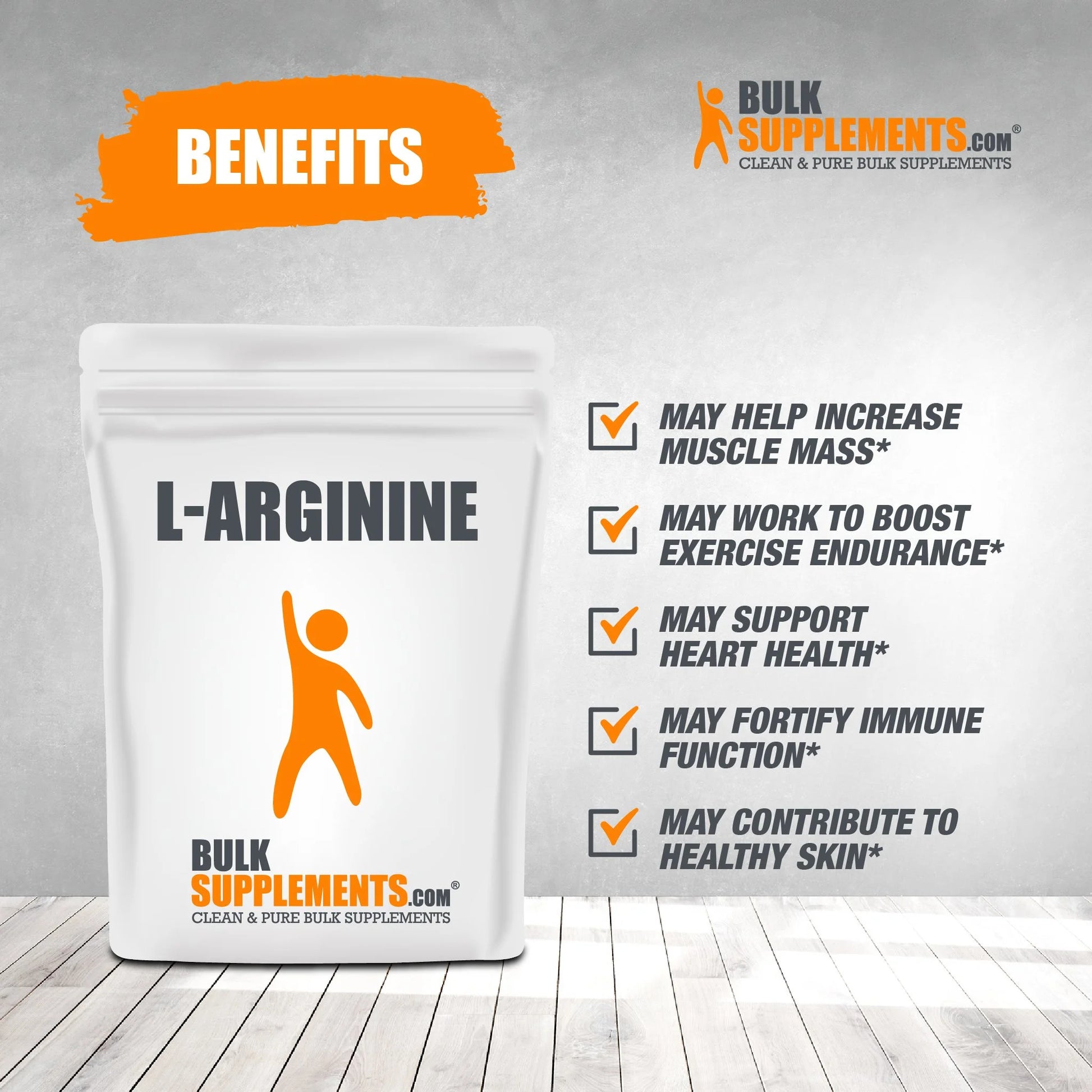 Bulksupplements L-Arginine Powder - 1G per Serving - 250 Grams (8.8 Oz) - 250 Servings