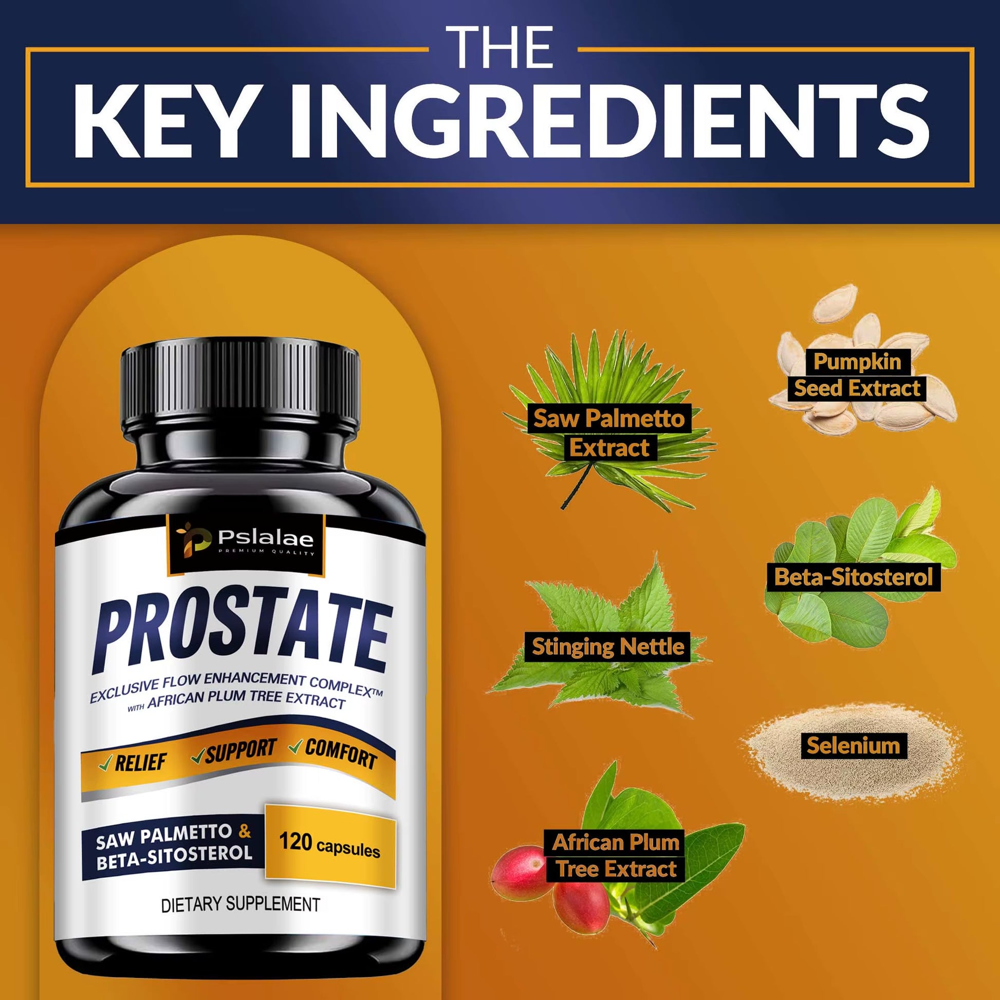 Prostate - Men'S Prostate Health, Hair Growth, Urinary Tract Health, Frequent Urination - 120 Capsules