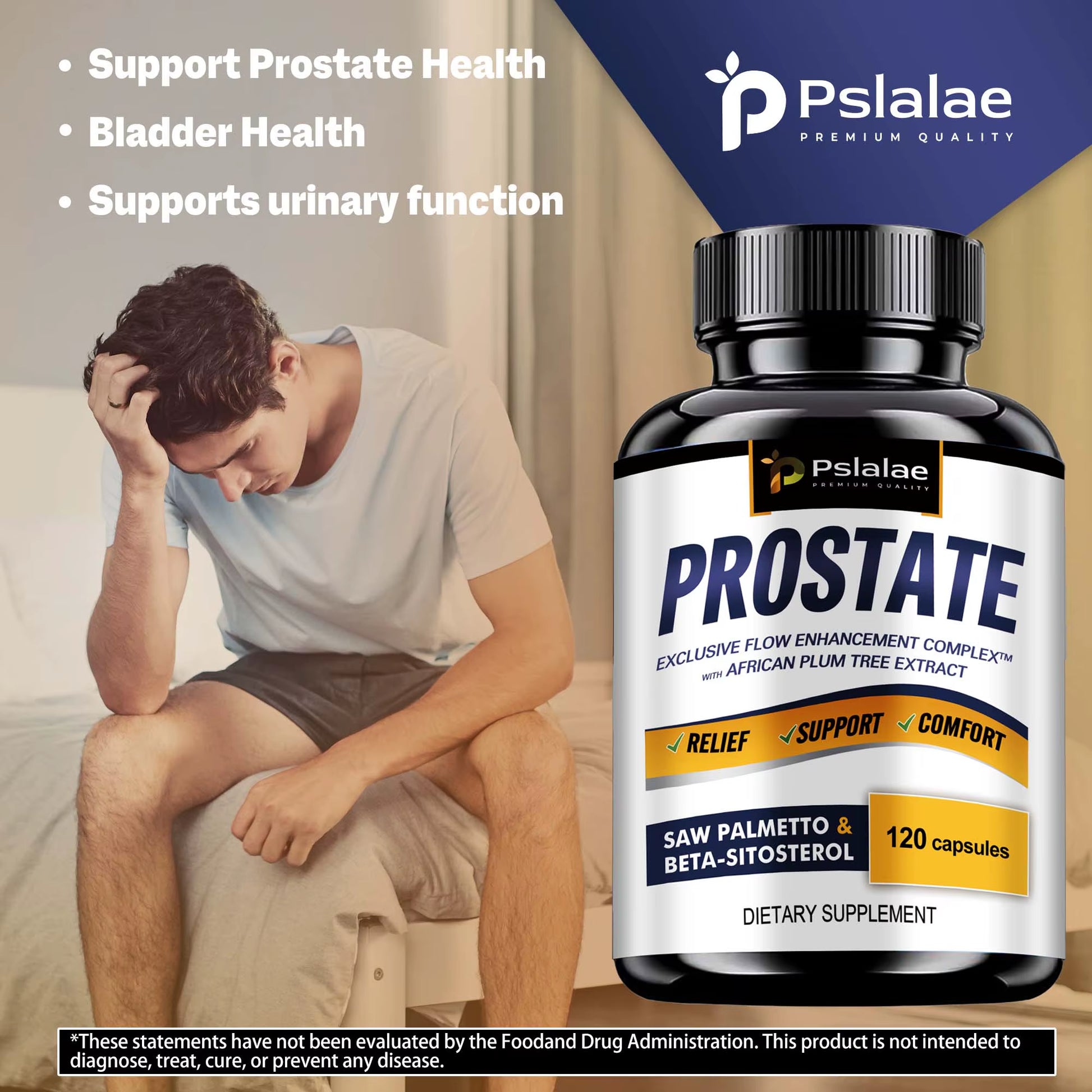 Prostate - Men'S Prostate Health, Hair Growth, Urinary Tract Health, Frequent Urination - 120 Capsules