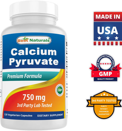 Calcium Pyruvate 750 Mg 120 Capsules