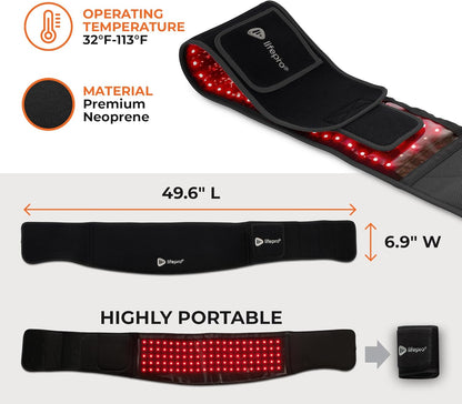 Red Light Therapy Belt - near Infrared Light Therapy & Red Light Therapy for Body, Relaxing Muscle, Inflammation, Improve Circulation - Infrared Therapy or Infrared Light Therapy Device