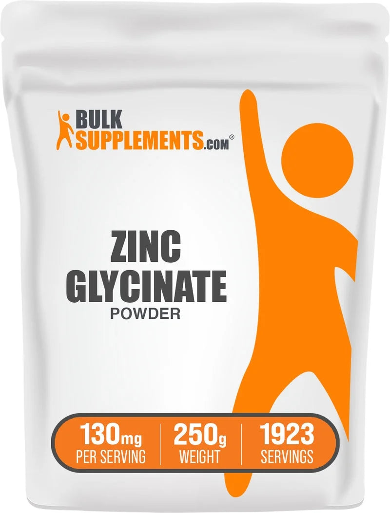 Bulksupplements Zinc Glycinate Powder - Gluten Free, 130Mg per Serving - 1 Kilogram (2.2 Lbs) - 7692 Servings