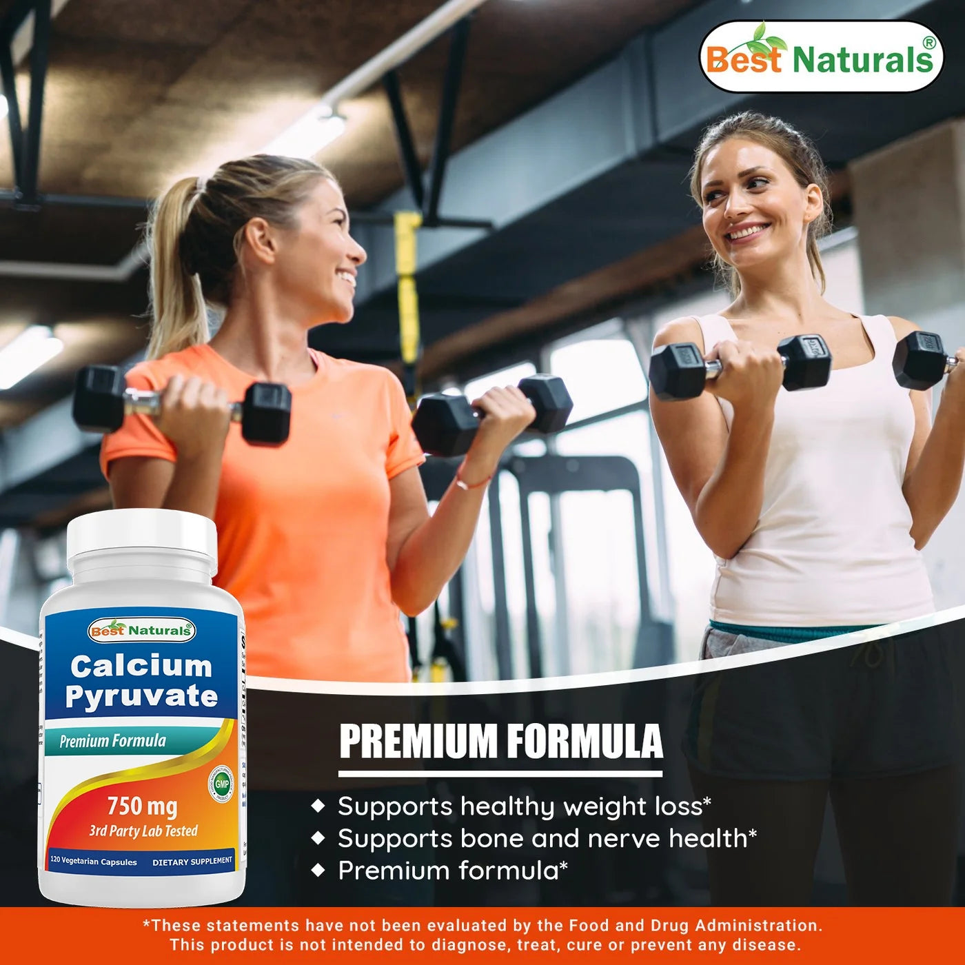 Calcium Pyruvate 750 Mg 120 Capsules