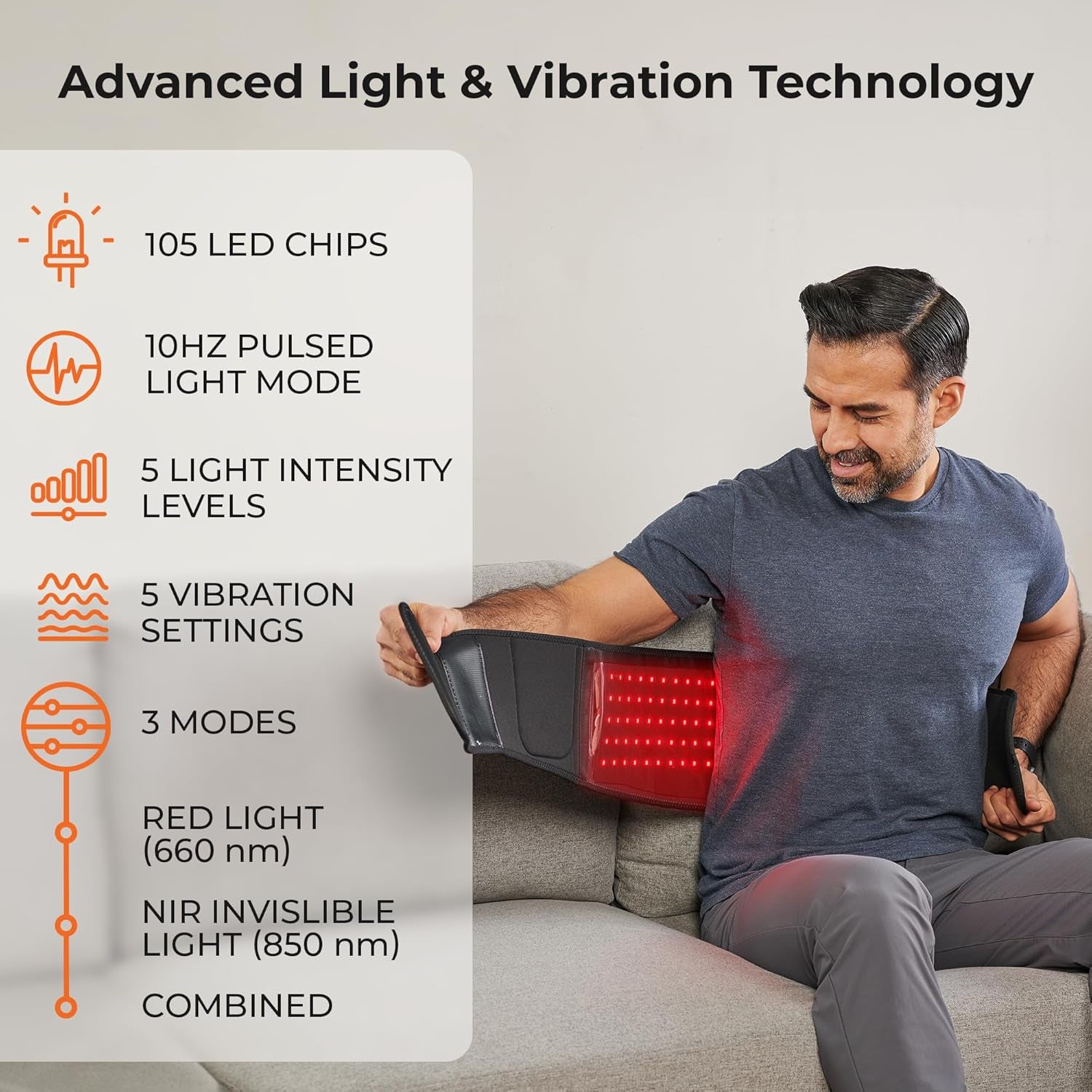 Red Light Therapy Belt - near Infrared Light Therapy & Red Light Therapy for Body, Relaxing Muscle, Inflammation, Improve Circulation - Infrared Therapy or Infrared Light Therapy Device