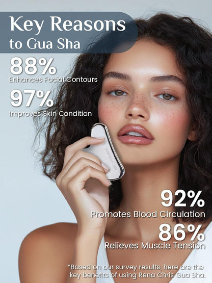 Gua Sha Facial Tools, Stainless Steel Guasha Tool for Acupuncture, Manual Massage Sticks for Jawline Sculpting and Puffiness Reducing, Gua Sha Scraping Massage Tool, Skin-Care Tool (Sliver)