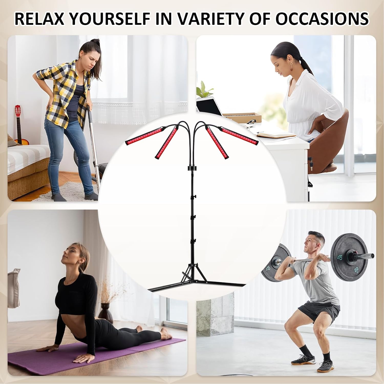 Red Light Therapy for Body, 940&850&660Nm 180Leds Infrared Light Therapy Device with Stand, Red Light Therapy Lamp for Leg, Back at Home