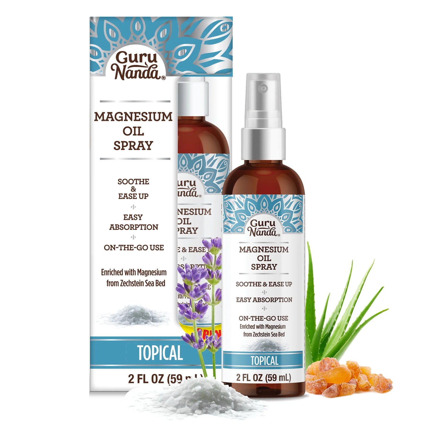 Magnesium Oil Spray Supplement - Muscle Relief & Soothing - Quick Absorbing- 2Oz