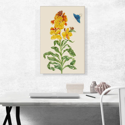 Wallflower with Blue Butterfly 1705